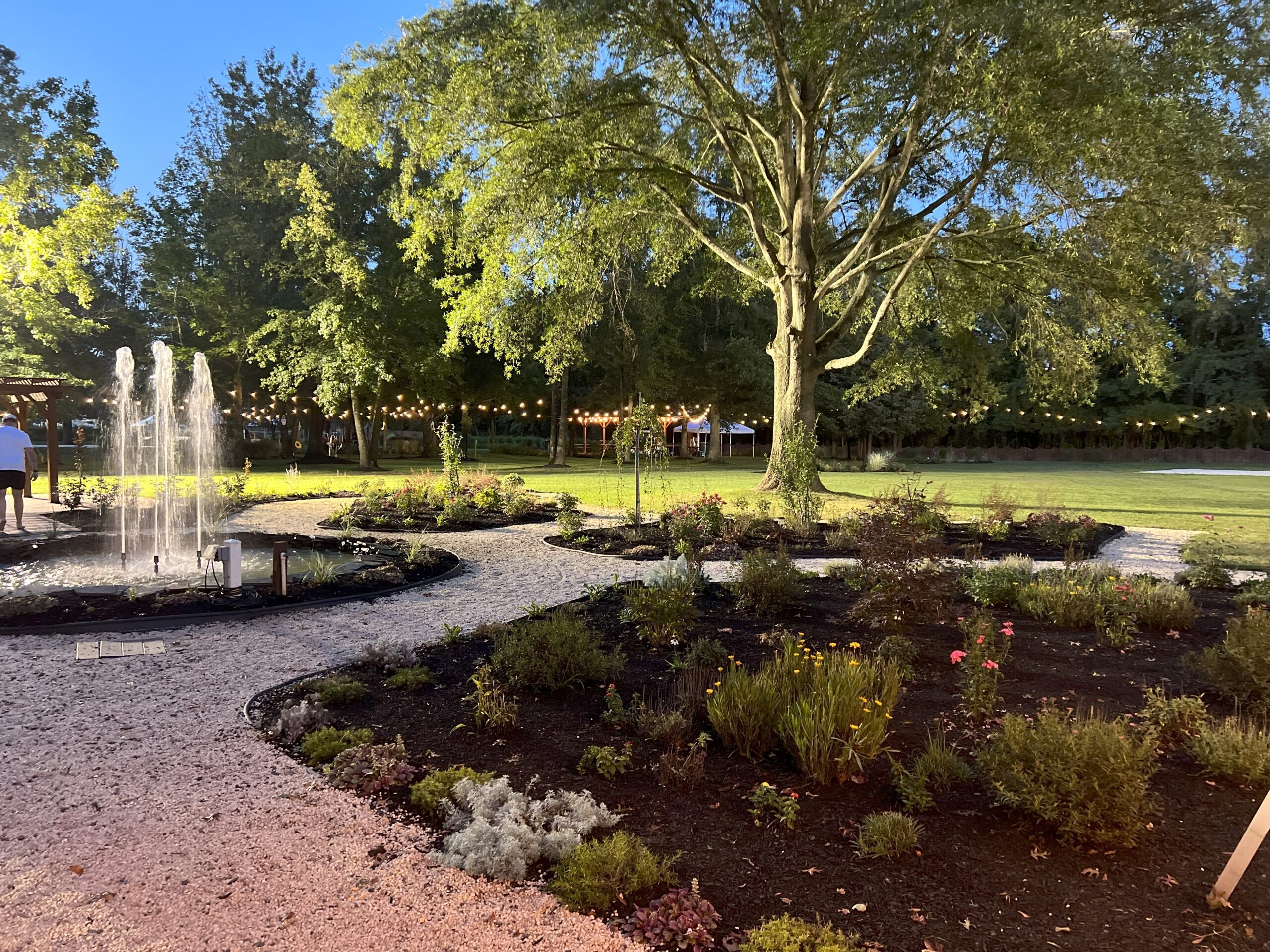 Chartwell Gardens event venue butterfly garden area with fountain